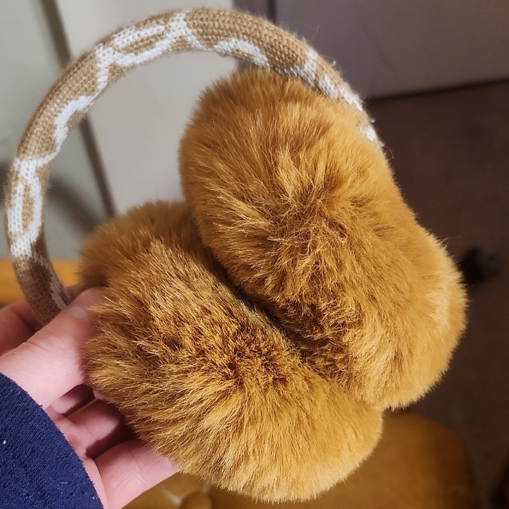 Michael Kors Tan Faux Fur Earmuffs